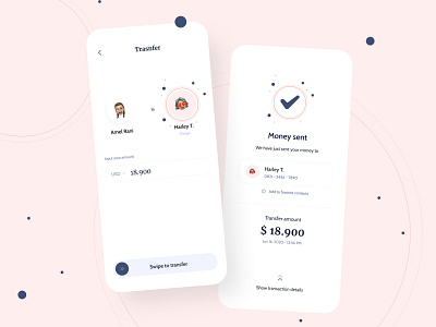 UI design concept for Money transferring experience