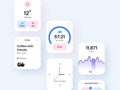 WatchOS UI Design concept for light mode ⌚️☀️ app design iwatch ui ux uxui watchos