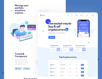 Landing Page concept for Cryptocurrency investment 💸 app crypto cryptocurrency design ui ux uxui web