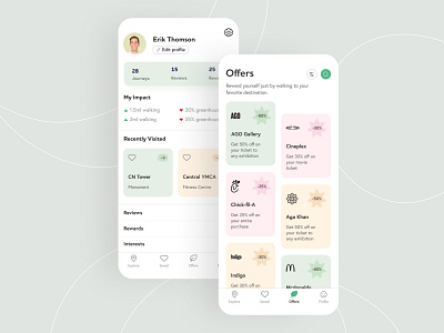 UI Design of Profile and Offers