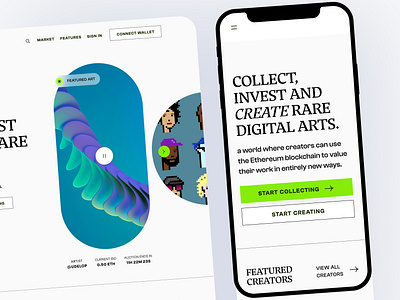 NFT collection marketplace website design 🧛🏻‍♀️ app design ui ux uxui web