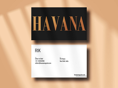 Havana Magazine business card v.1 brand identity branding business card cover design editorial fashion graphicdesign layout magazine typography