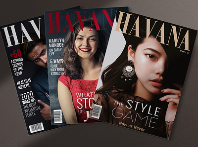 Havana Magazine Cover(s) v.2 brand identity branding cover design editorial fashion graphic design layout lifestyle magazine type typography