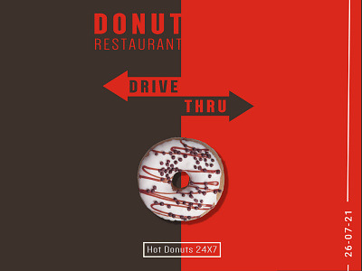 Donut Drive-Thru Poster concept creative design donut food graphic design minimal poster restaurant typography