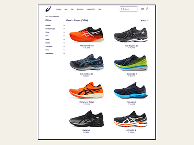 ASICS Product page concept art direction asics brand identity concept design graphic design landing page layout product shoes sport ui uiux ux webdesign website