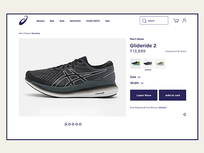 ASICS Cart page concept art direction asics brand identity branding cart concept design graphic design landing page layout product sport ui uiux ux webdesign website