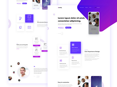Landing page app landing purple ui ux ux design