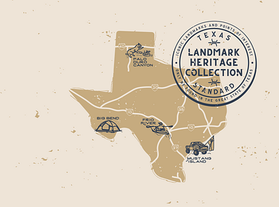 Landmark Heritage Collection - Texas Standard cowboy map shirt state t shirt texas texture vintage western