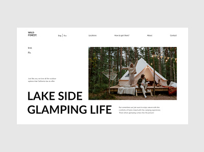 Glamping design forest glamping minimal minimalism tent ui ux website глэмпинг минимализм