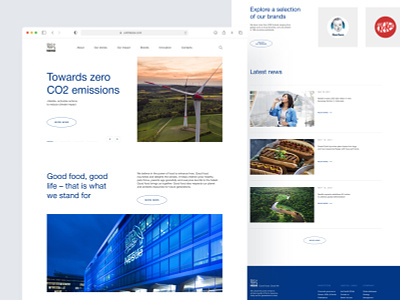 «Nestle» website redesign blue minimalism nestle ui ux минимализм нестле редизайн сайта