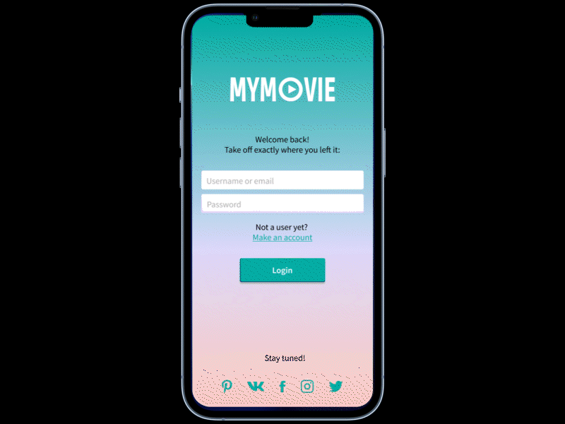 Online cinema login & search mockup branding design figma illustration illustrator interface ui ui design uiux user experience