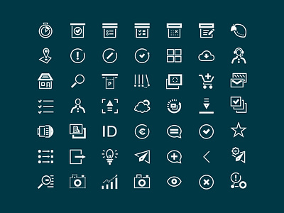 Icon set for a photo & editing platform design