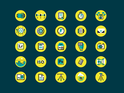 Icon set for a photo & editing platform design