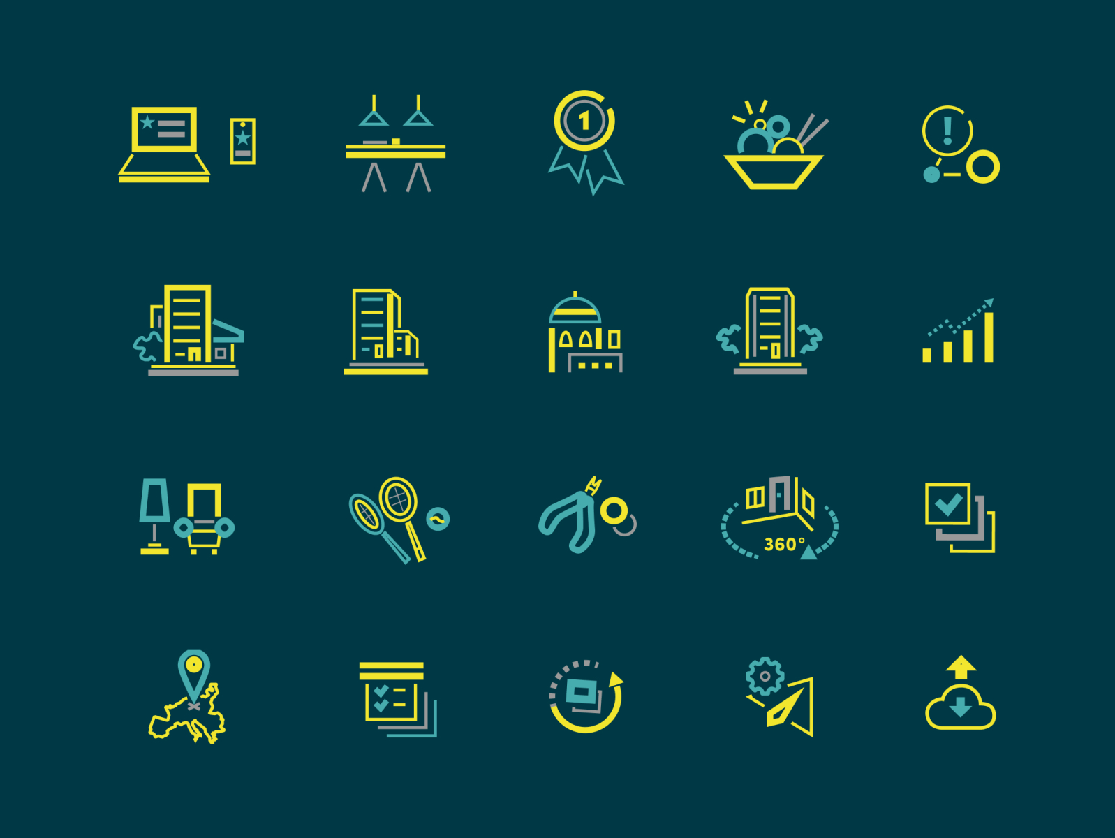 Icon set for a website by Marina Belikova on Dribbble