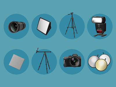 Photography equipment set illustration