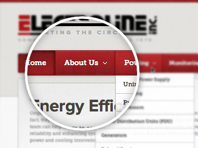 Client Site (Launched!) active client css3 dropdown electrical electroline hover magnify navigation web