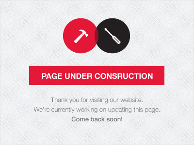 Under Construction icons red under construction web page