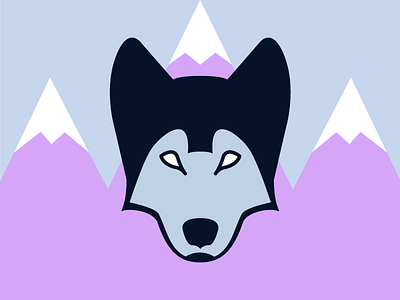 Wolf cool mountain negative pastel space wolf