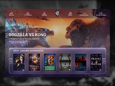 Warner Bros. branding challenge design movie ui wb web webdesign website