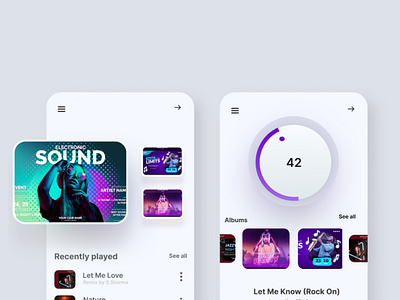 UI Design | Music App - Application 3d animation branding design graphic design illustration logo motion graphics ui vector