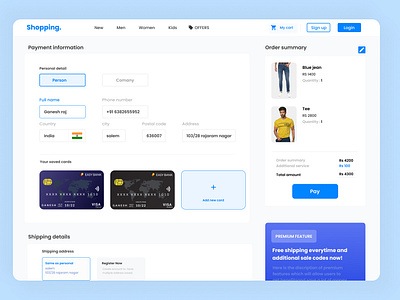 Checkout page UI (Web)