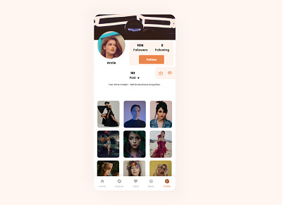 Profile UI Mobile view animation branding instagran profile social media ui