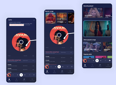 Music player (mobile) graphic design product design ui