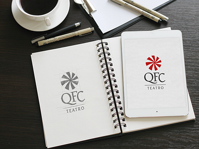 QFC Teatro - From sketch to digital alice in wonderland brand brand design branding circus coffee graphic design ipad logo logo design sketch theatre