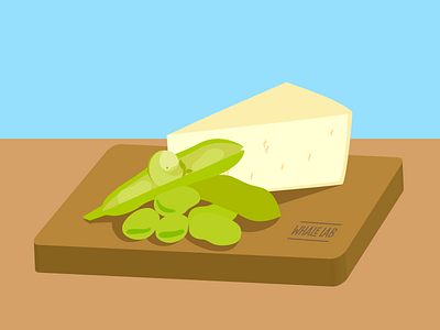 Happy Labor Day! blue broad beans brown cheese festivity flat food graphic design green illustration labor day pecorino