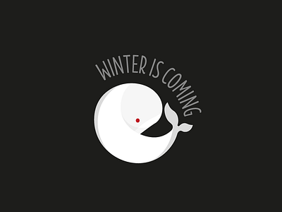 Whale Winter Is Coming direwolf flat game of thrones ghost got graphic design illustration jon snow stark tribute whale winter is coming