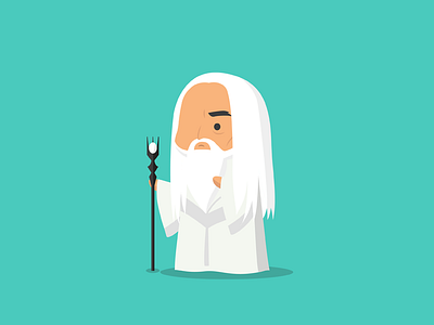Saruman character design christopher lee flat graphic design illustration isengard jrr tolkien saruman the hobbit the lord of the rings white wizard