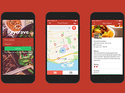 Paycrave branding debut debut shot food food truck apps food trucks ios ios app ios design mobile mobile apps product design