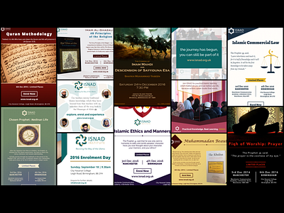 ISNAD Institute collage education flyers graphic design posters
