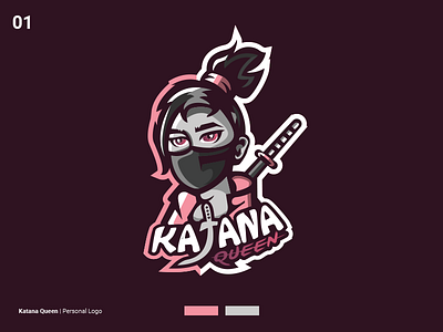 Katana Queen branding design illustration logo logos mascot mascot logo