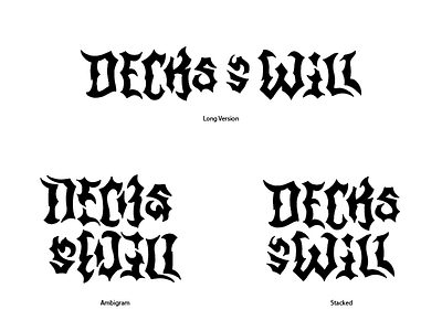 Decks Vs Will Ambigram & Logo ambigram branding dd decksvswill dungeonsanddragons handdrawn lettering logo typography