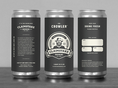 Claimstake Brewing Crowler Label