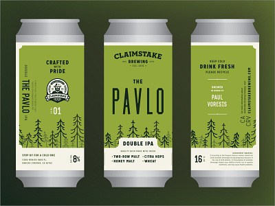 Claimstake Brewing Pavlo Label agfr beer brew brewery can design claimstake brewing craft beer grits indie beer ipa label design