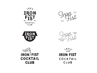 Iron Fist Cocktail Club Concepts badge bourbon cocktail club logo whiskey