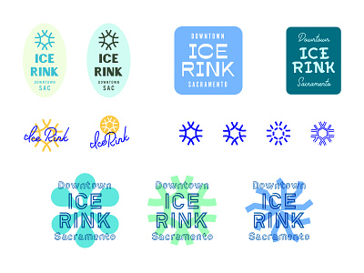 Downtown Sacramento Ice Rink Concepts badge ice rink logo logo design snowflake