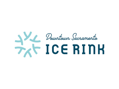 Downtown Sacramento Ice Rink Logotype Lockup ice rink icon lockup logo logo design snowflake winter wonderland