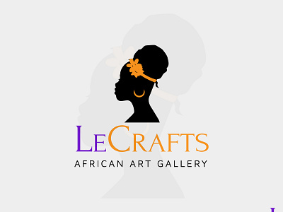 LeCrafts African Art Gallery Logo african art african fashion african woman branding business flat logo luxury logo minimal minimalist logo modern typogaphy