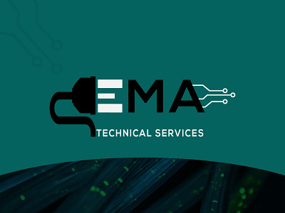 EMA Technology logo branding business electricity logo flat icon it logo logo design luxury logo minimal tech logo technology logo typogaphy wire logo