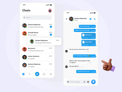 Social Chat App 3d app call chat creative daily ui design graphic design interaction design messages messanger notification product design redesign social ui ui inspiration ux visual design whatsapp