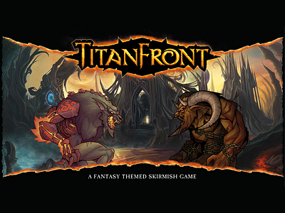 Titanfront Board Game Box Cover board game box cover fantasy game game design monster skirmish strategic wolf