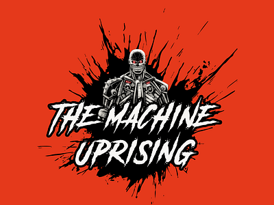 The Machine Uprising - T-shirt Design grunge machine robot t shirt design t shirt illustration t shirts uprising