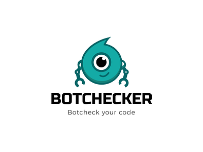 Botcheker Logo ai droid illustration logo logodesign logotype robot robot droid robots