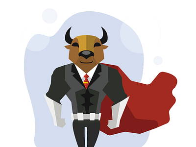 Superhero Bull illustration