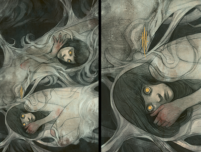Sleeping Beauties Issue1 Cover illustration illustrator macabre mixed media procreate traditional art