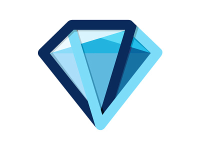 Diamond Den blue branding diamond geometrical logo shadows