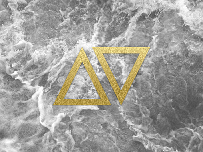 Up There Down Here Triangles foil gold icon triangles water